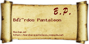Bárdos Pantaleon névjegykártya